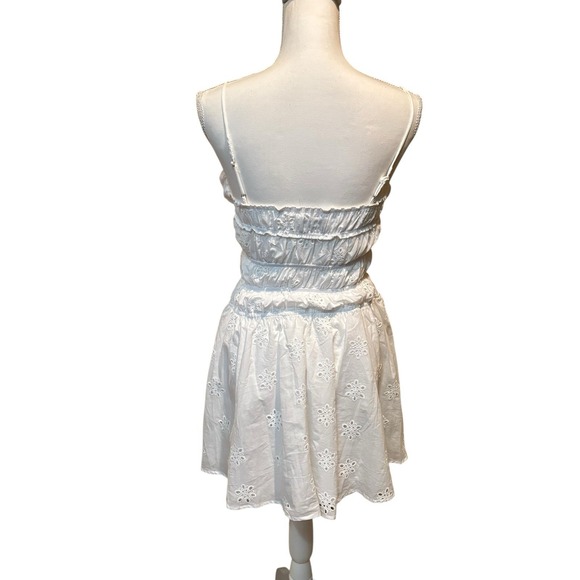 Princess Polly Wish Me Luck‎ Shirred Mini Dress White Size 2 - Picture 3 of 5